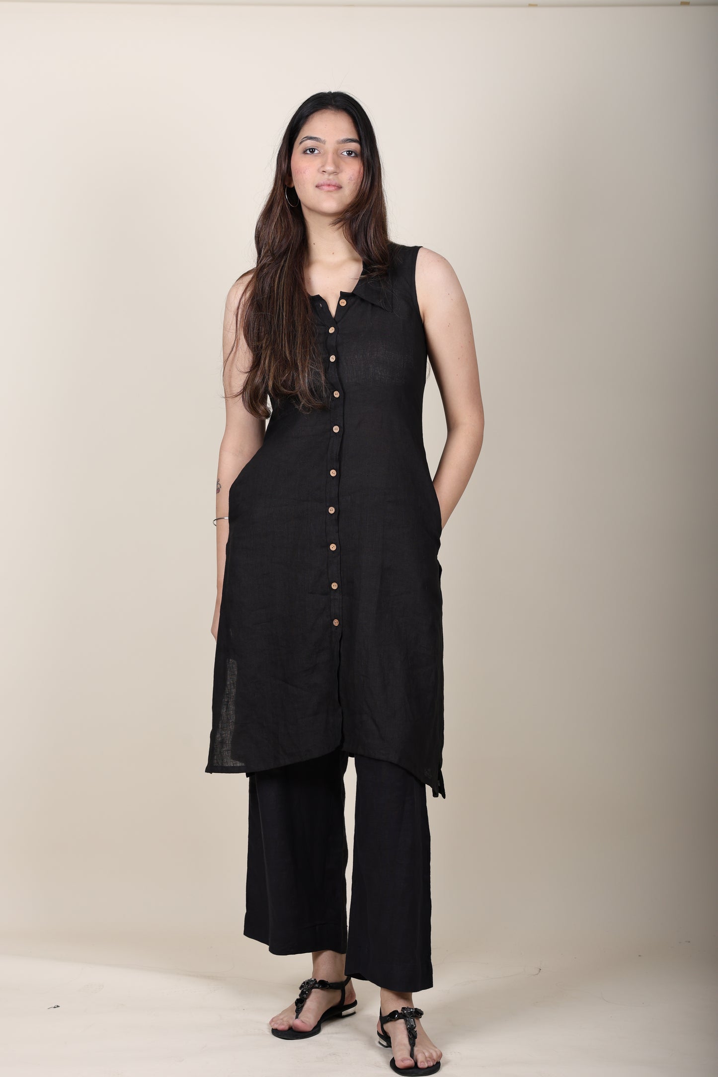 Linen kurta and pant coord