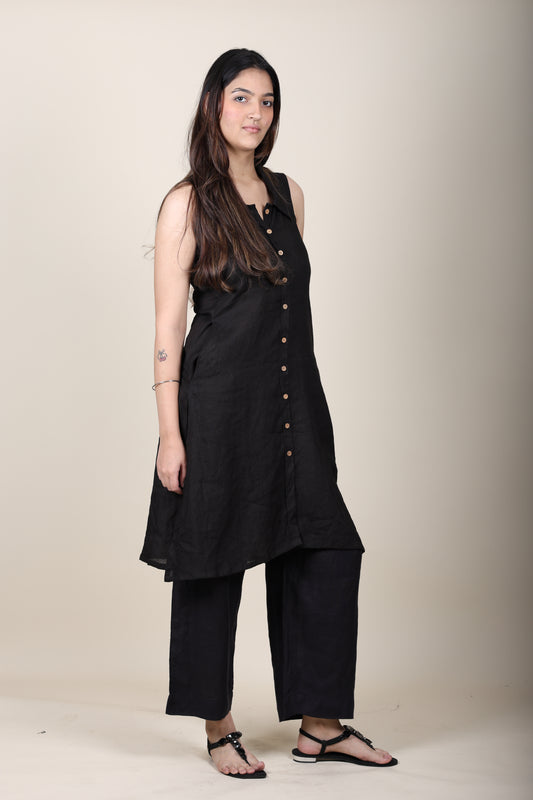 Linen kurta and pant coord
