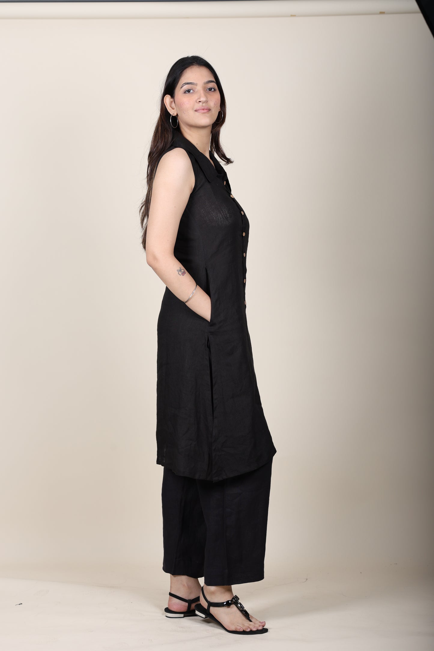 Linen kurta and pant coord