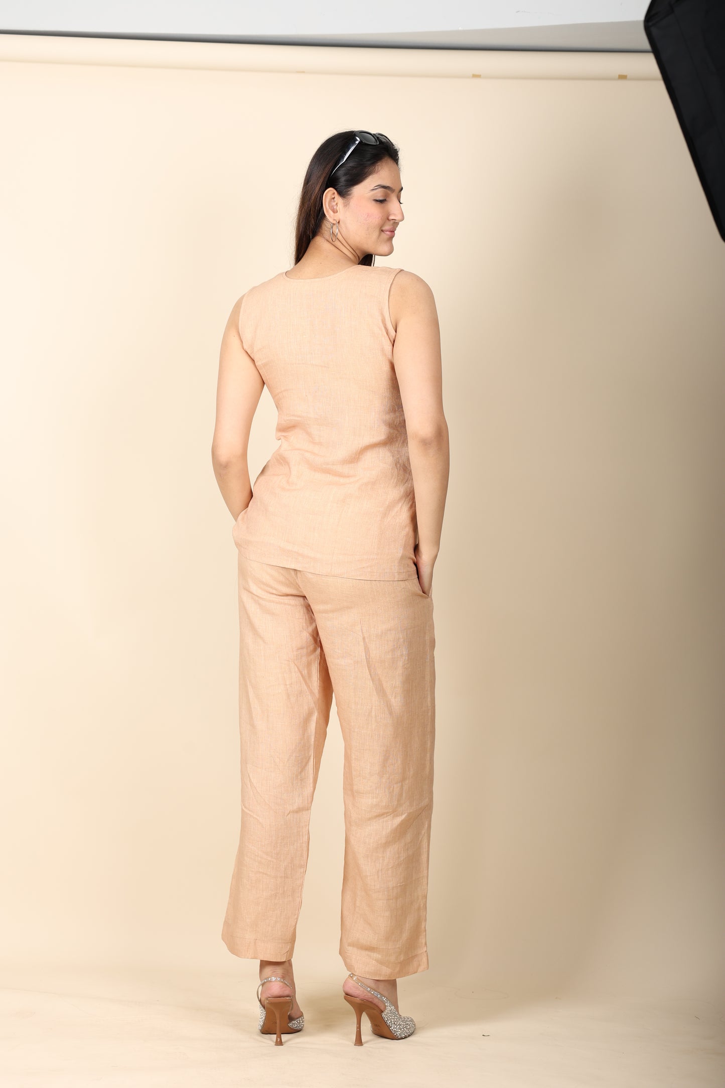 Linen Co-ord Set | Sleeveless Top & Straight Pants