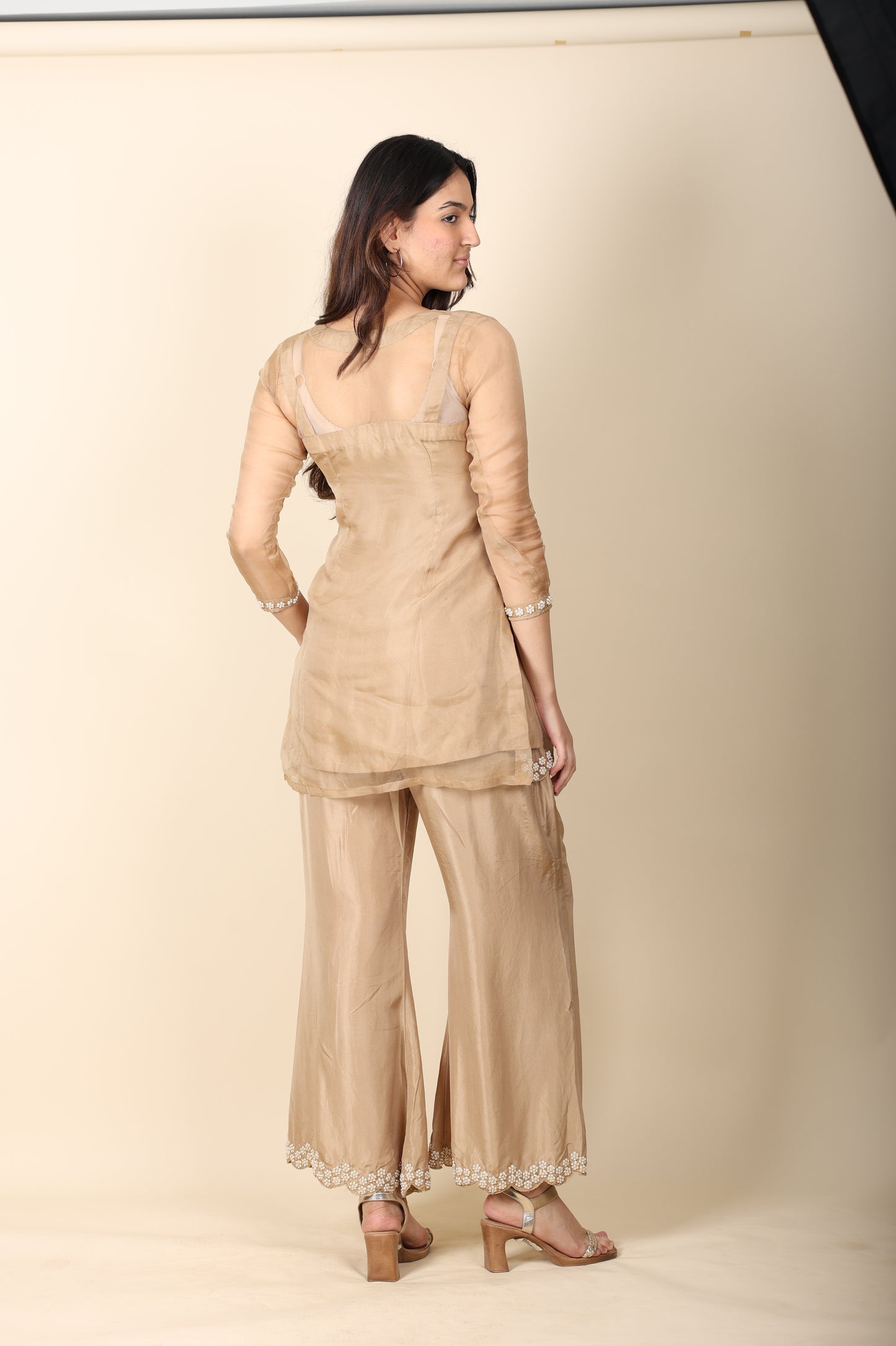 Zardosi Organza Satin Co-ord Set