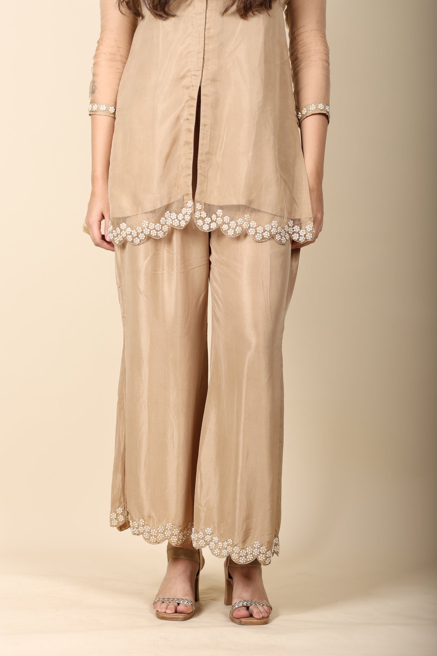 Zardosi Organza Satin Co-ord Set