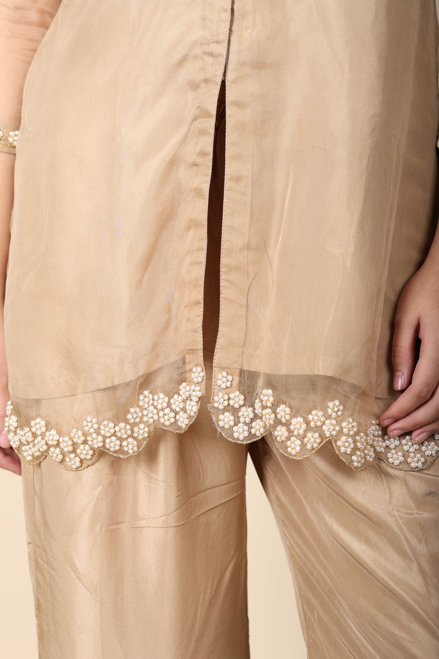 Zardosi Organza Satin Co-ord Set