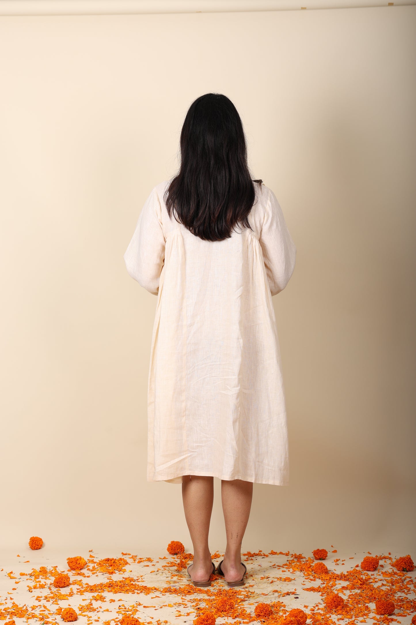 Women’s Linen Dress with Zardosi