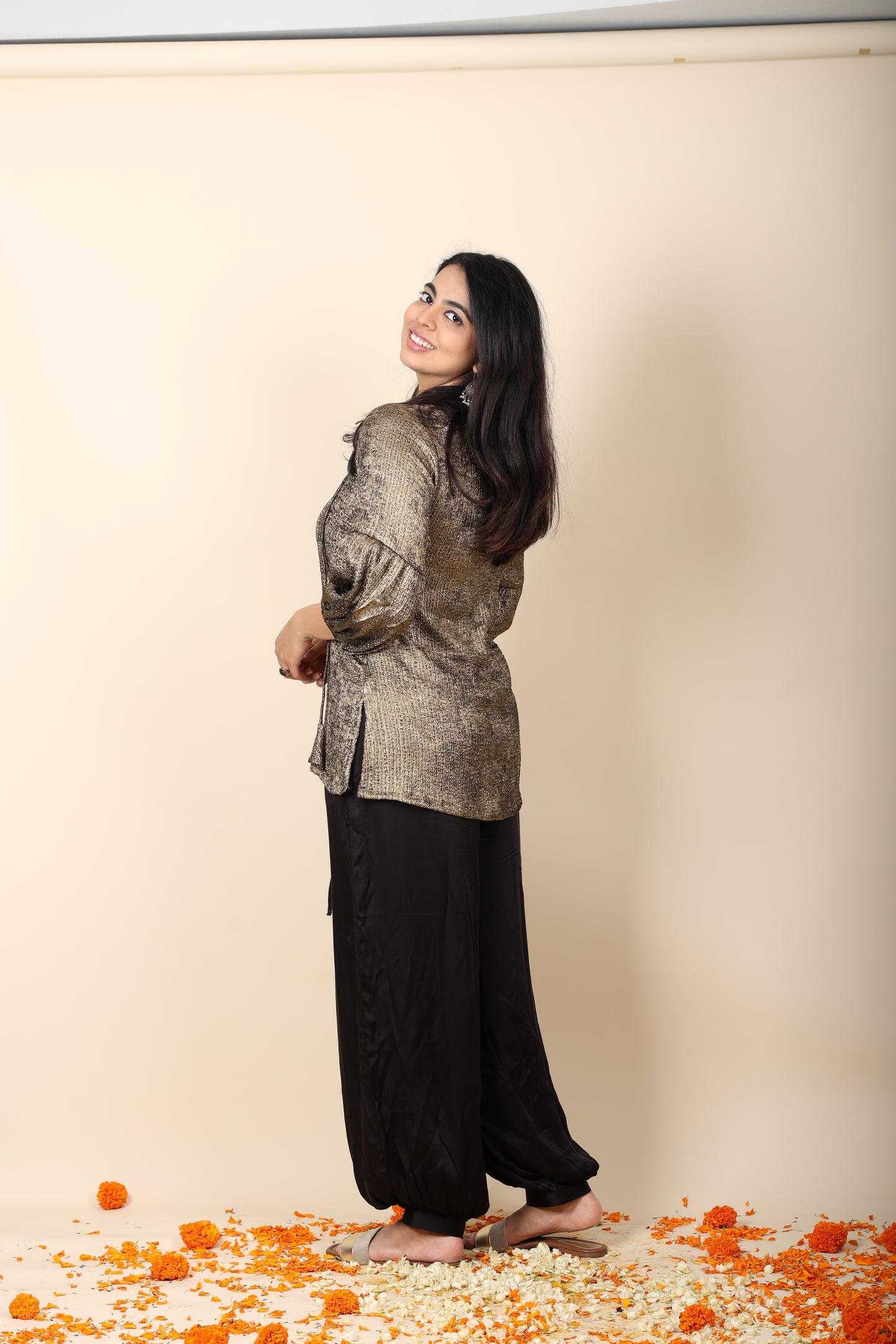 Gold Black Co-ord Set