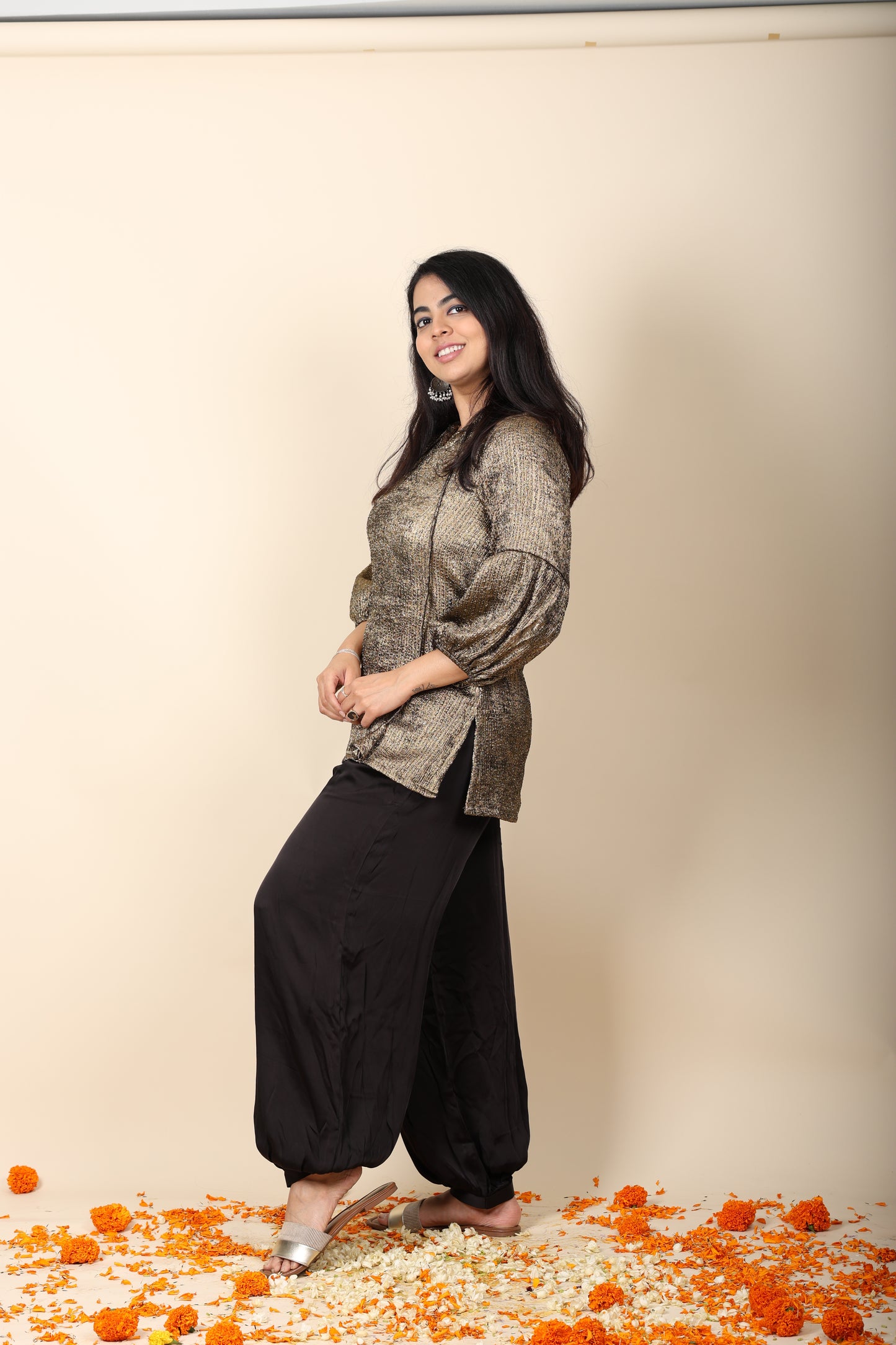 Gold Black Co-ord Set
