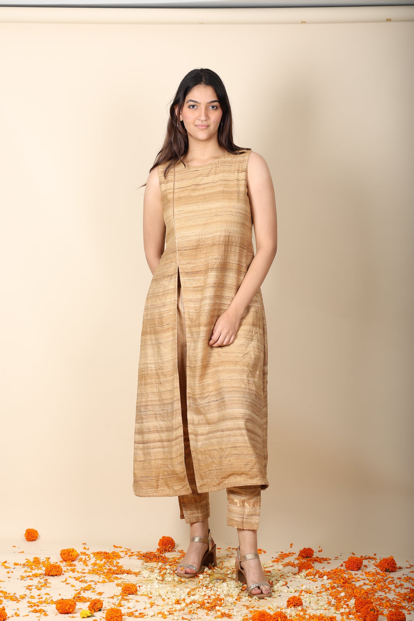 Muga Gheecha Silk Coord Set | Elegant Designer Ethnic Wear