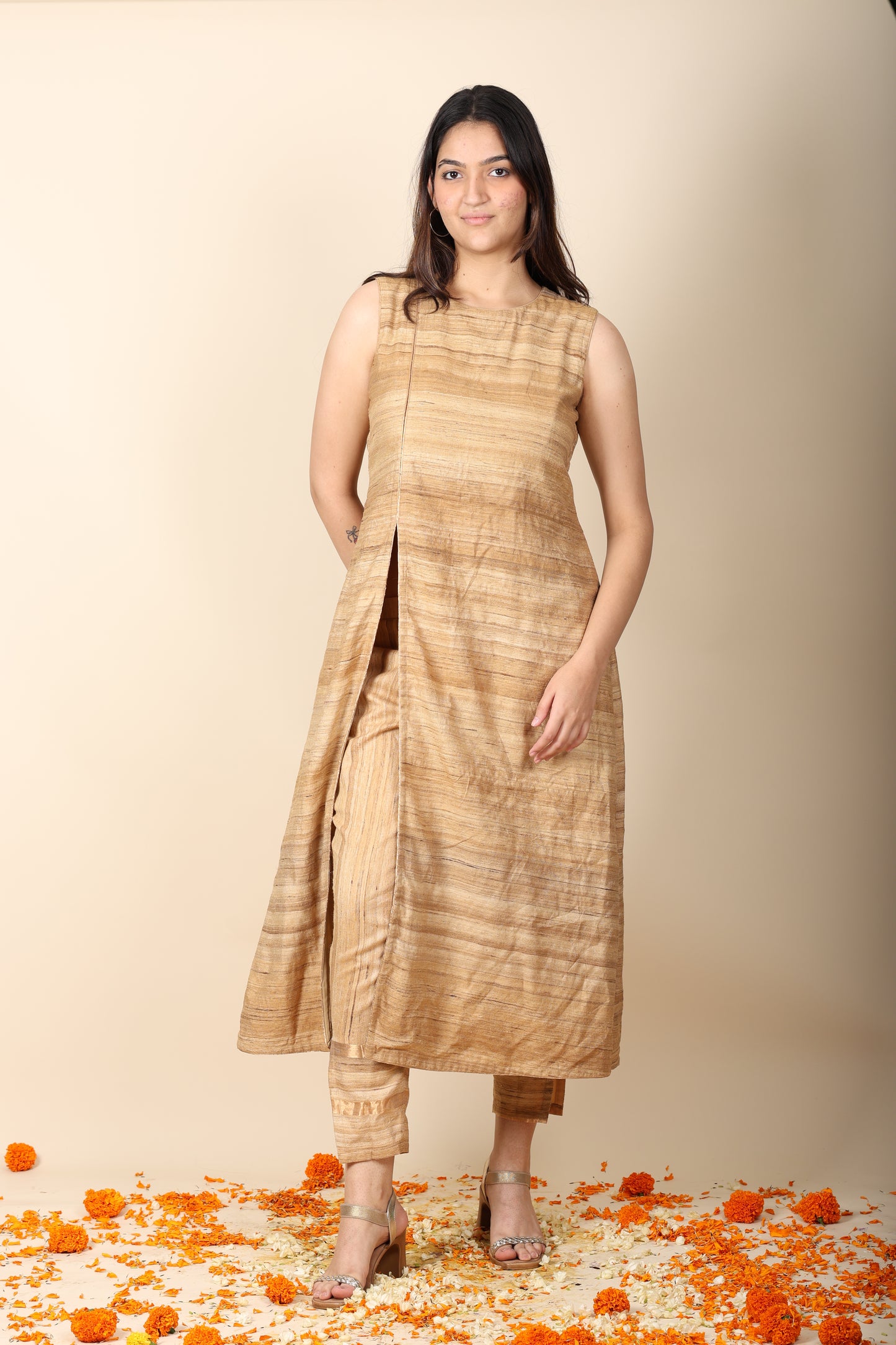 Muga Gheecha Silk Coord Set | Elegant Designer Ethnic Wear