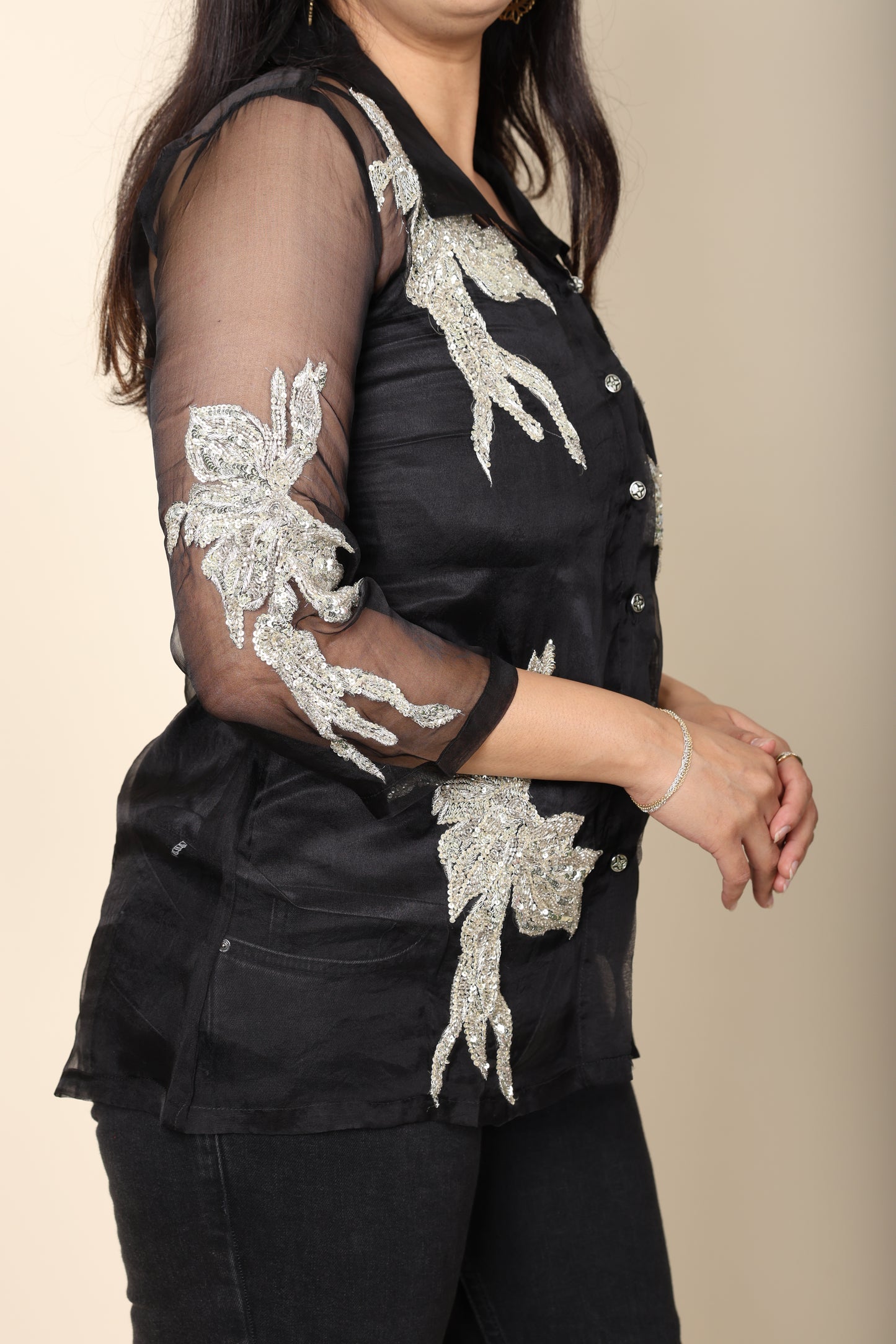 Black Zardosi Shirt