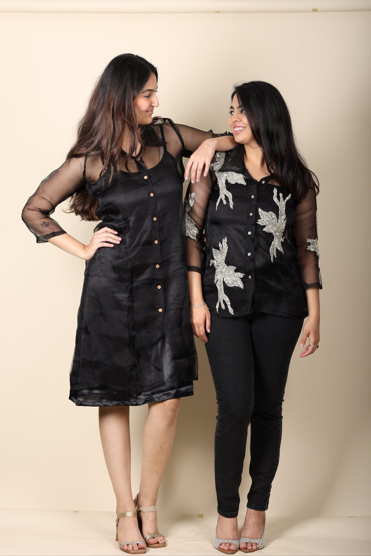 Black organza dress-jacket