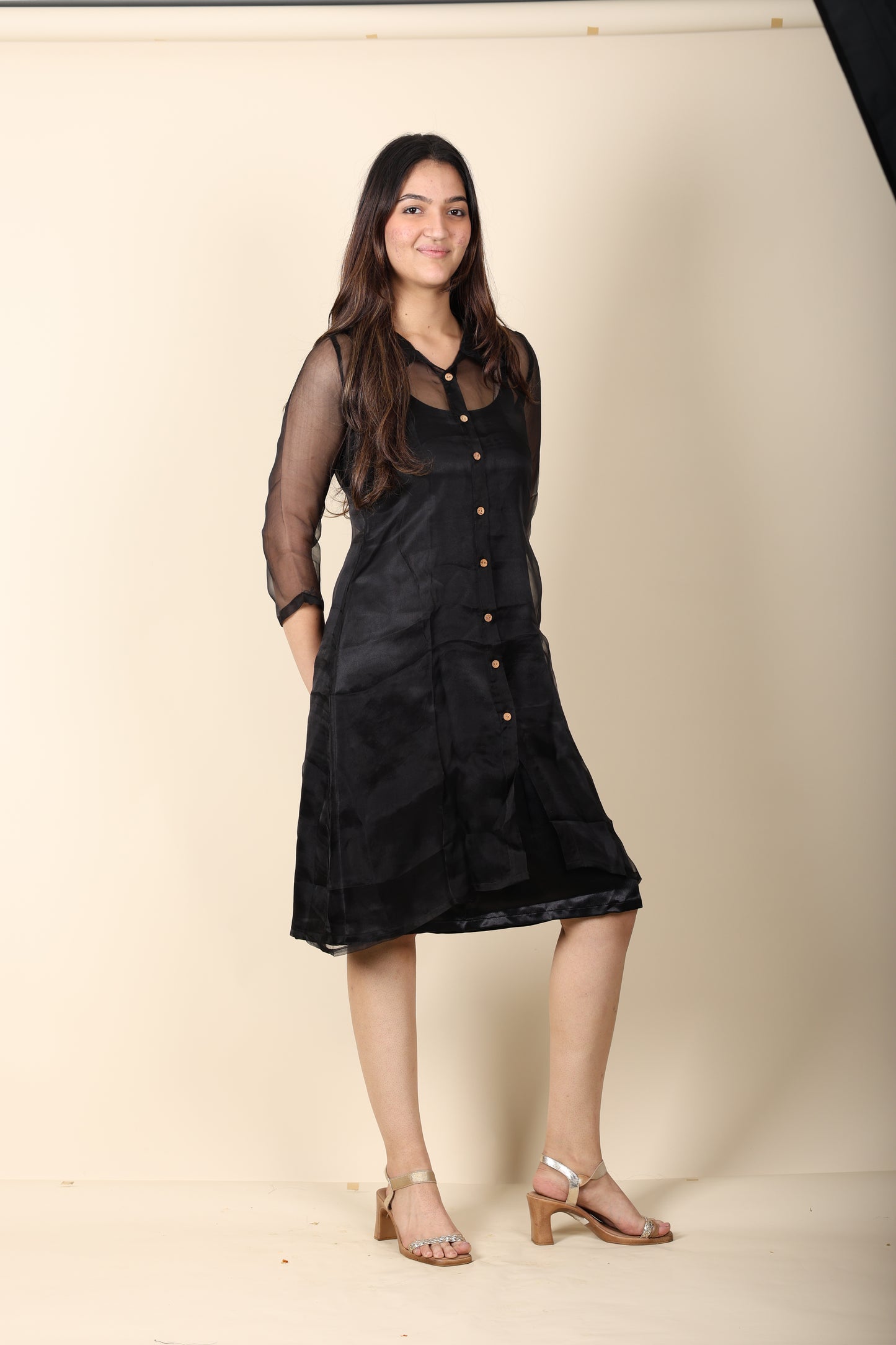 Black organza dress-jacket