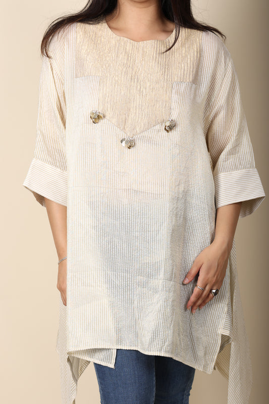 Stripes Tissue Kurti