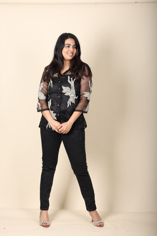 Black Zardosi Shirt
