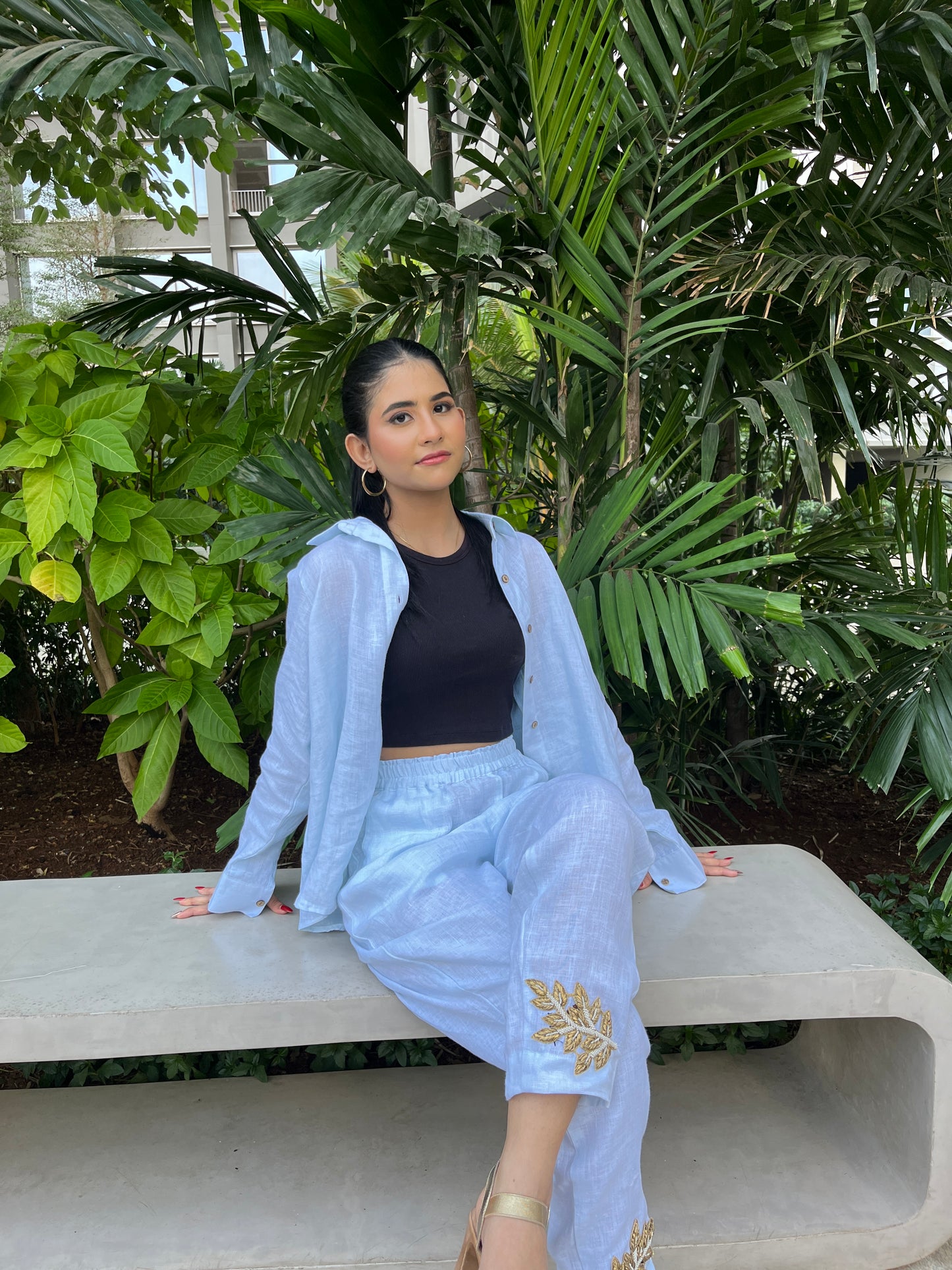 Blue Linen Co-ord Set