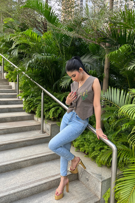 Vest Top with Embroidery