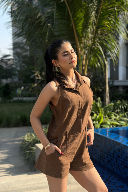Brown & Bold Cotton Jumpsuit