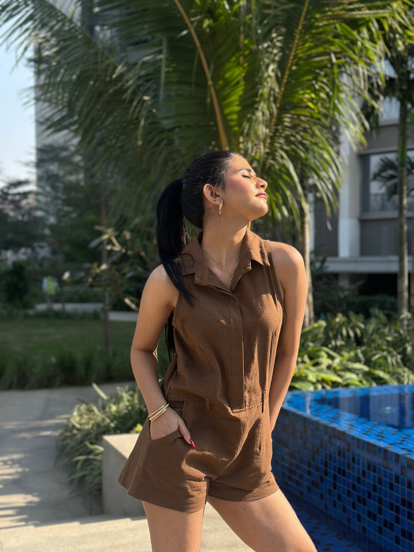 Brown & Bold Cotton Jumpsuit