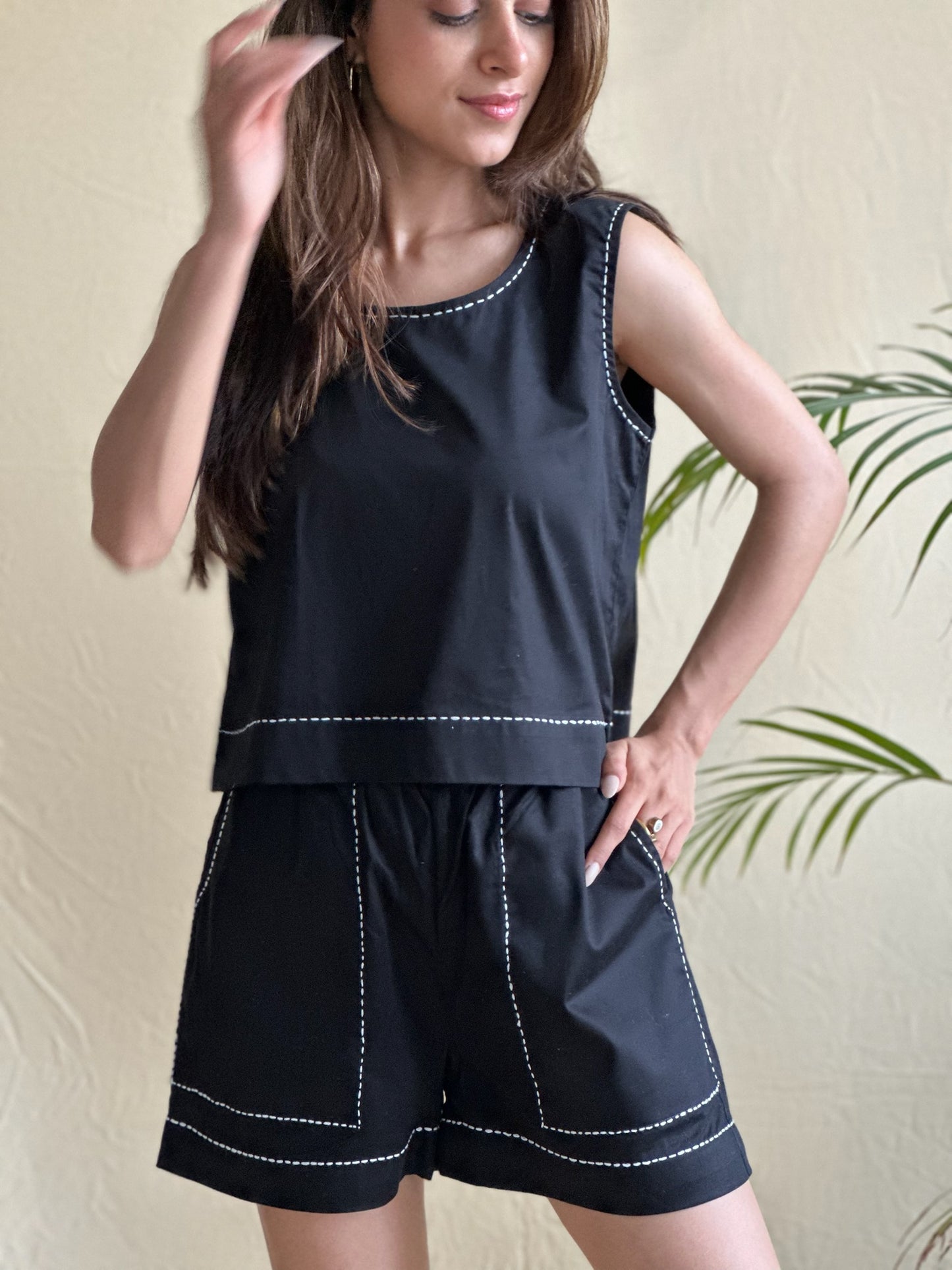 Black Cotton Co-ord Set