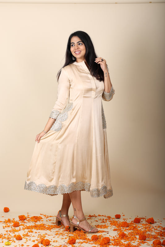 Mul Dress with Gota Work