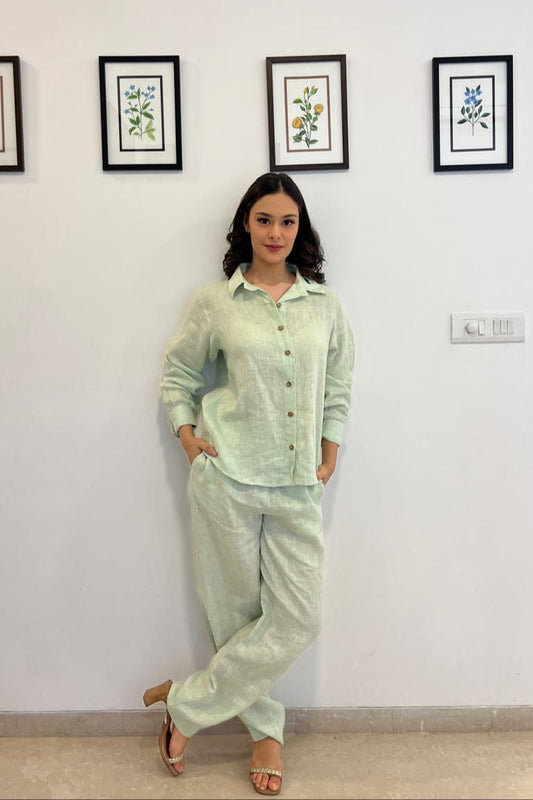 Green Linen Co-ord Set