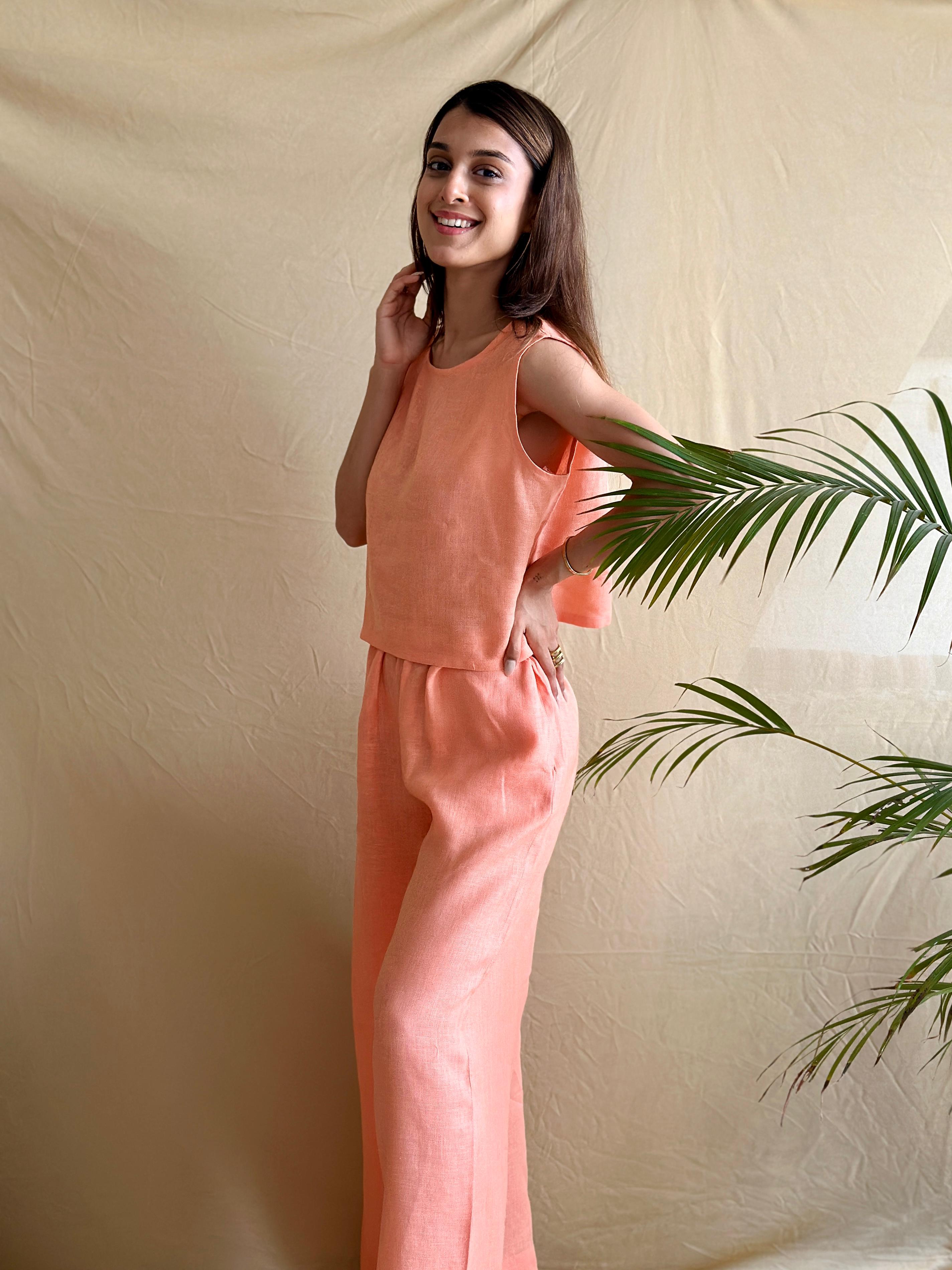 Orange Linen Co-ord Set