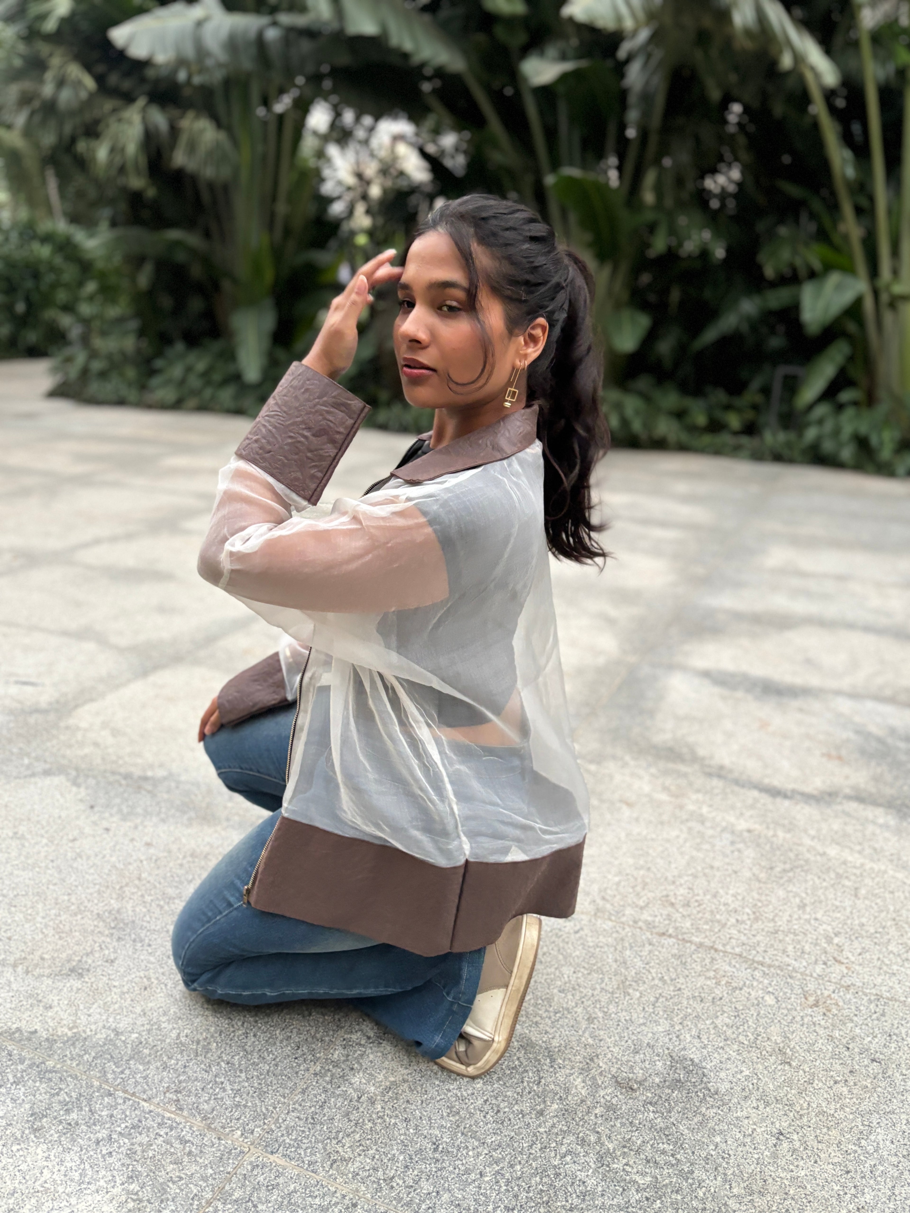 Organza Overlay Bomber