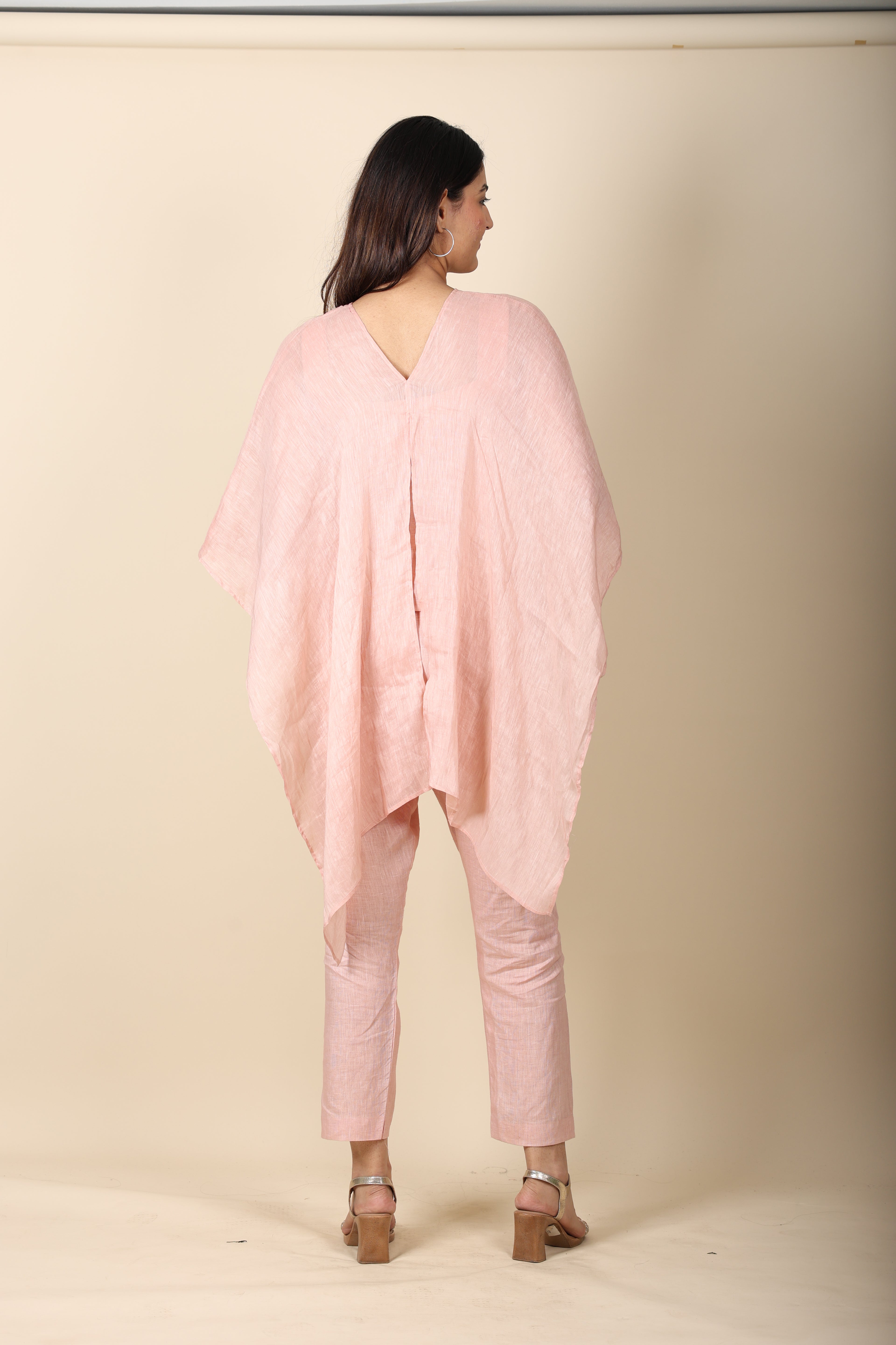 Pink Linen Coord Set – Kaftan Style Top with Pants