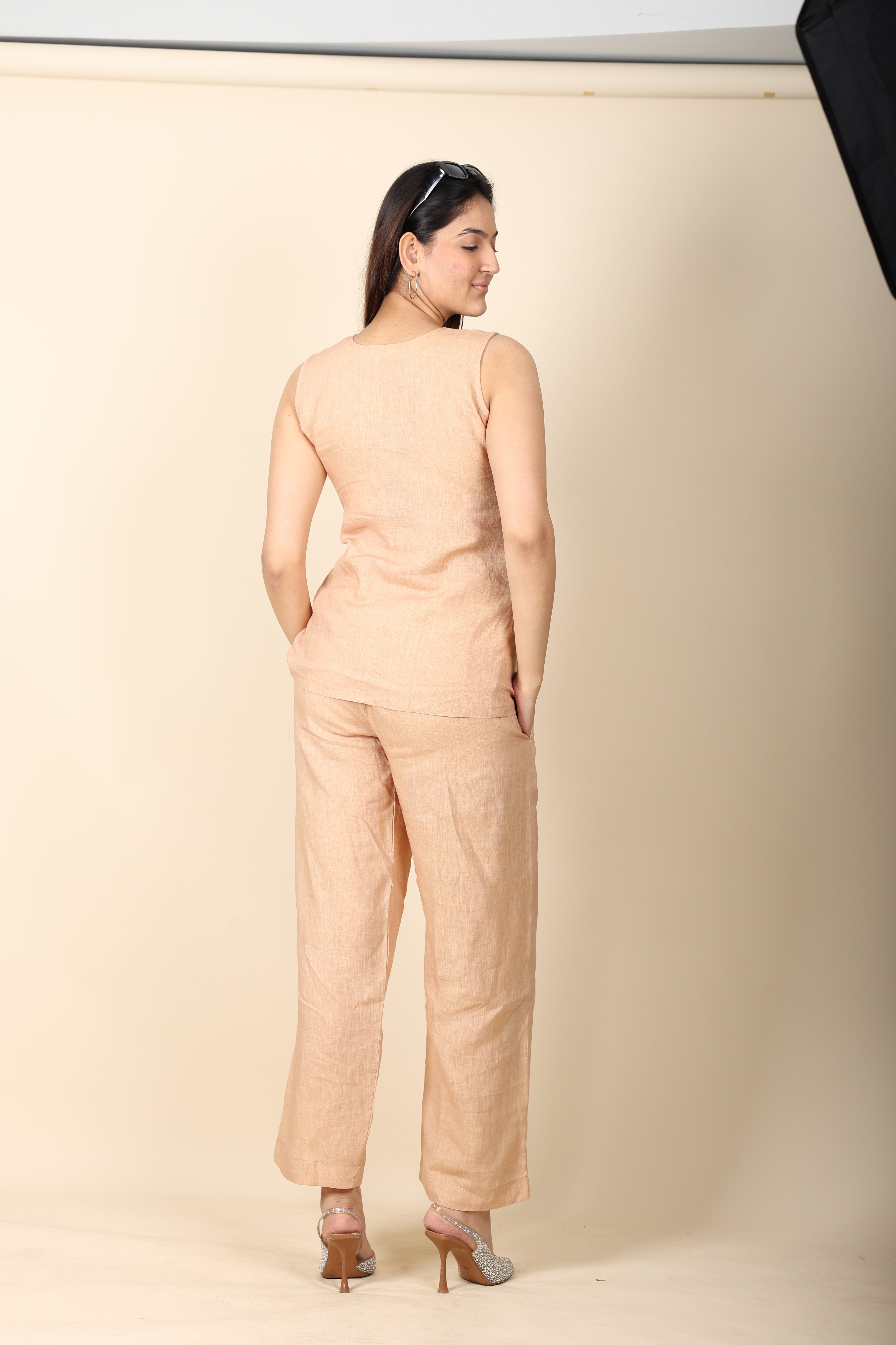 Linen Co-ord Set | Sleeveless Top & Straight Pants