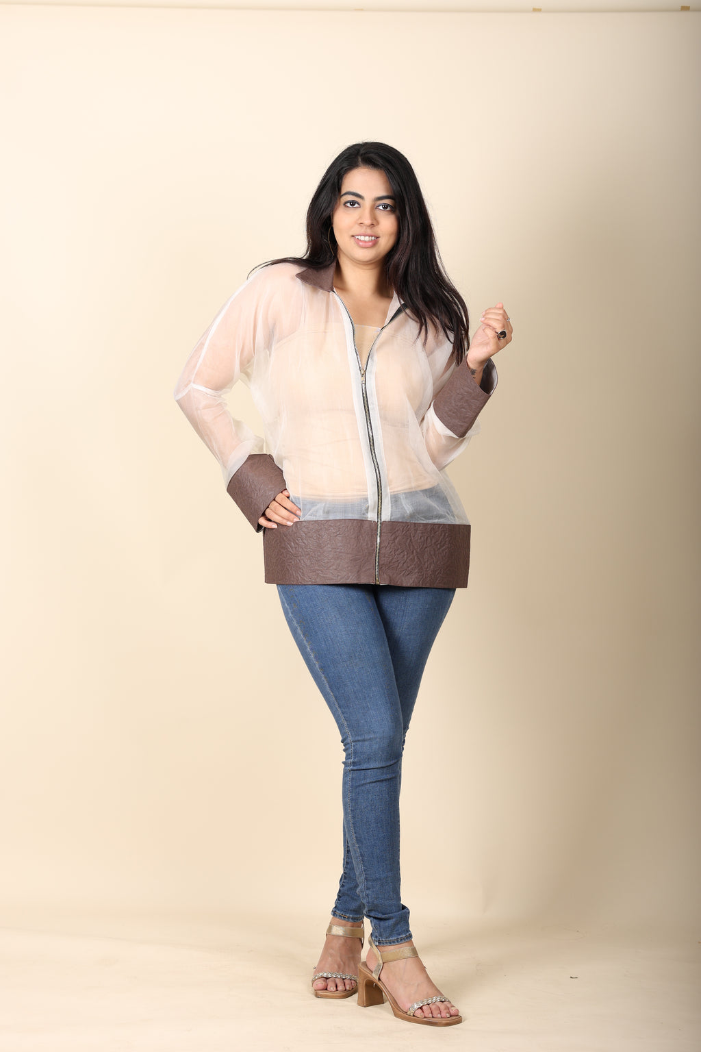 Organza Overlay Bomber