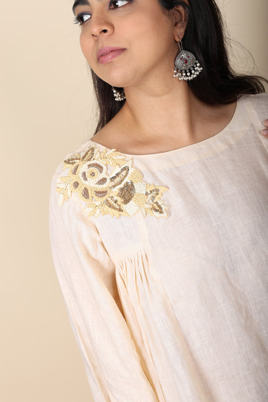 Women’s Linen Dress with Zardosi