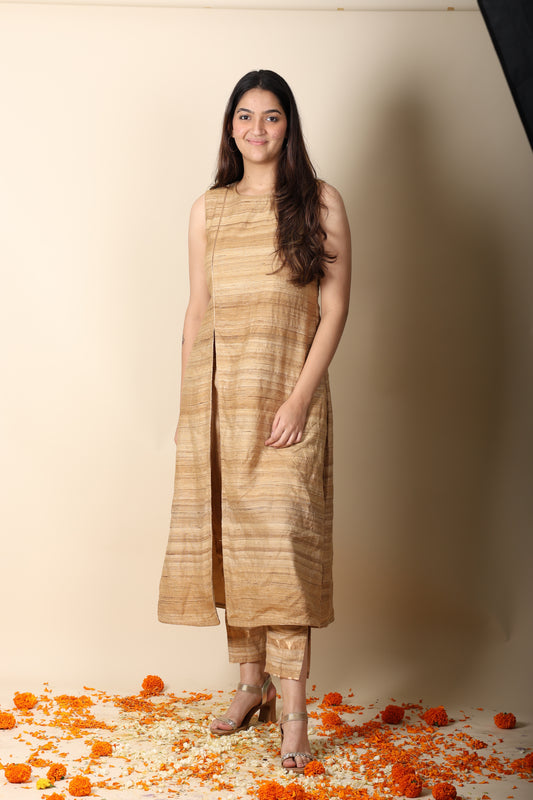 Muga Gheecha Silk Coord Set | Elegant Designer Ethnic Wear