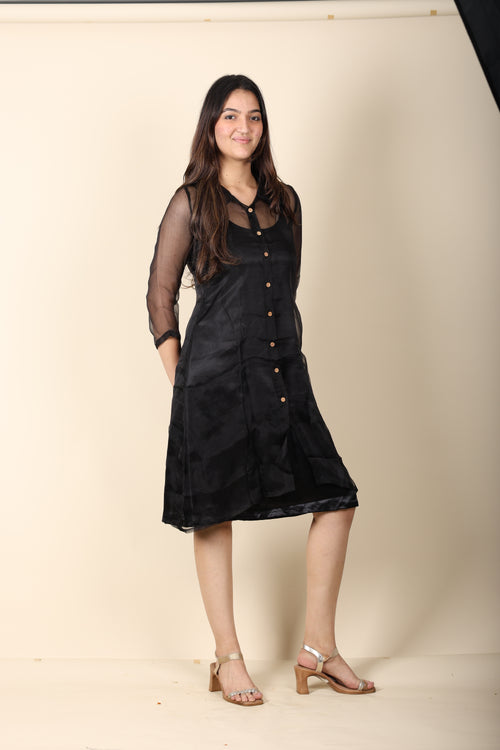 Black organza dress-jacket