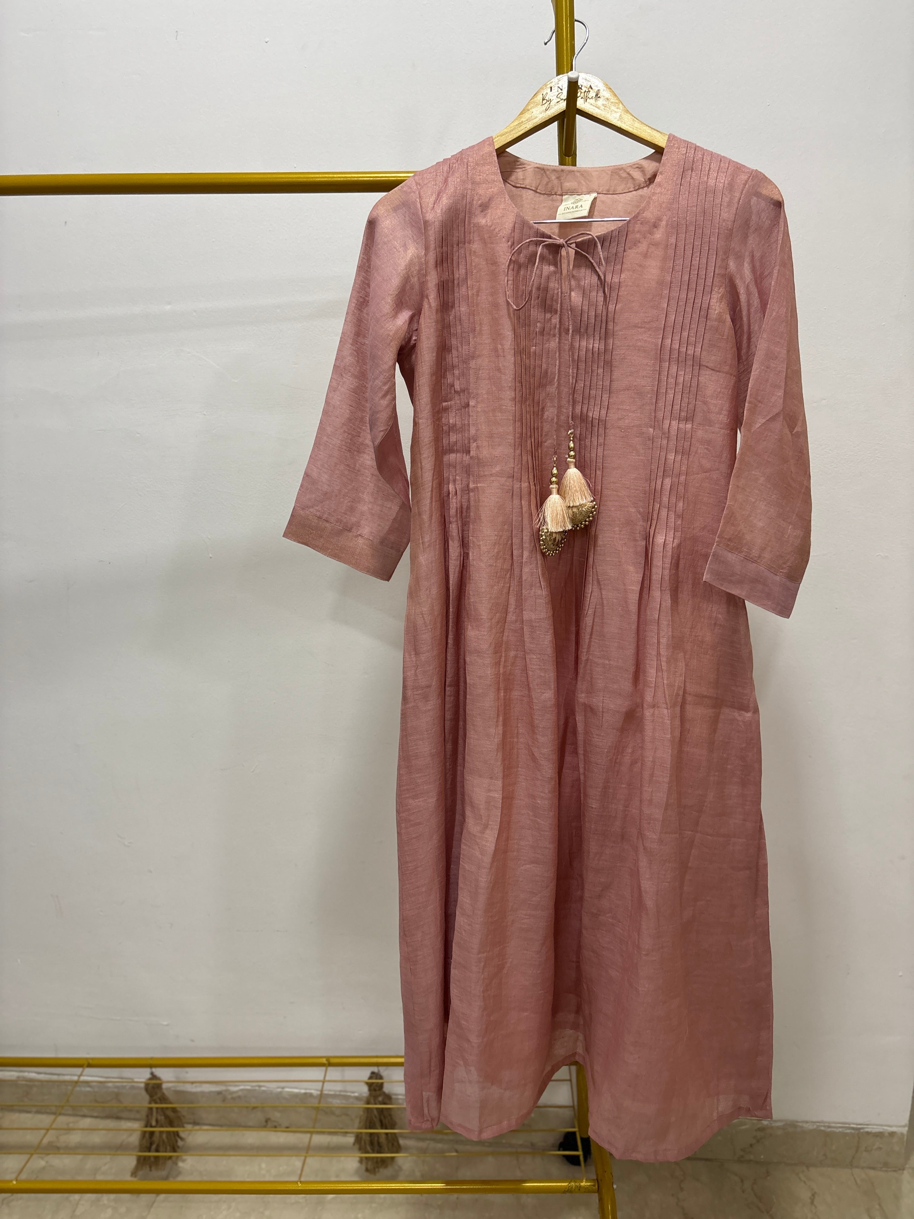 Blue dori tie kurti set