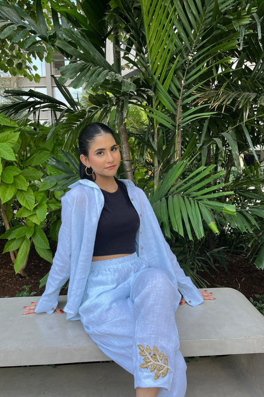 Blue Linen Co-ord Set