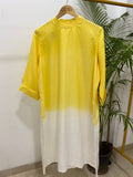 Yellow Ombre Organic Linen Kurti with Natural Dyes
