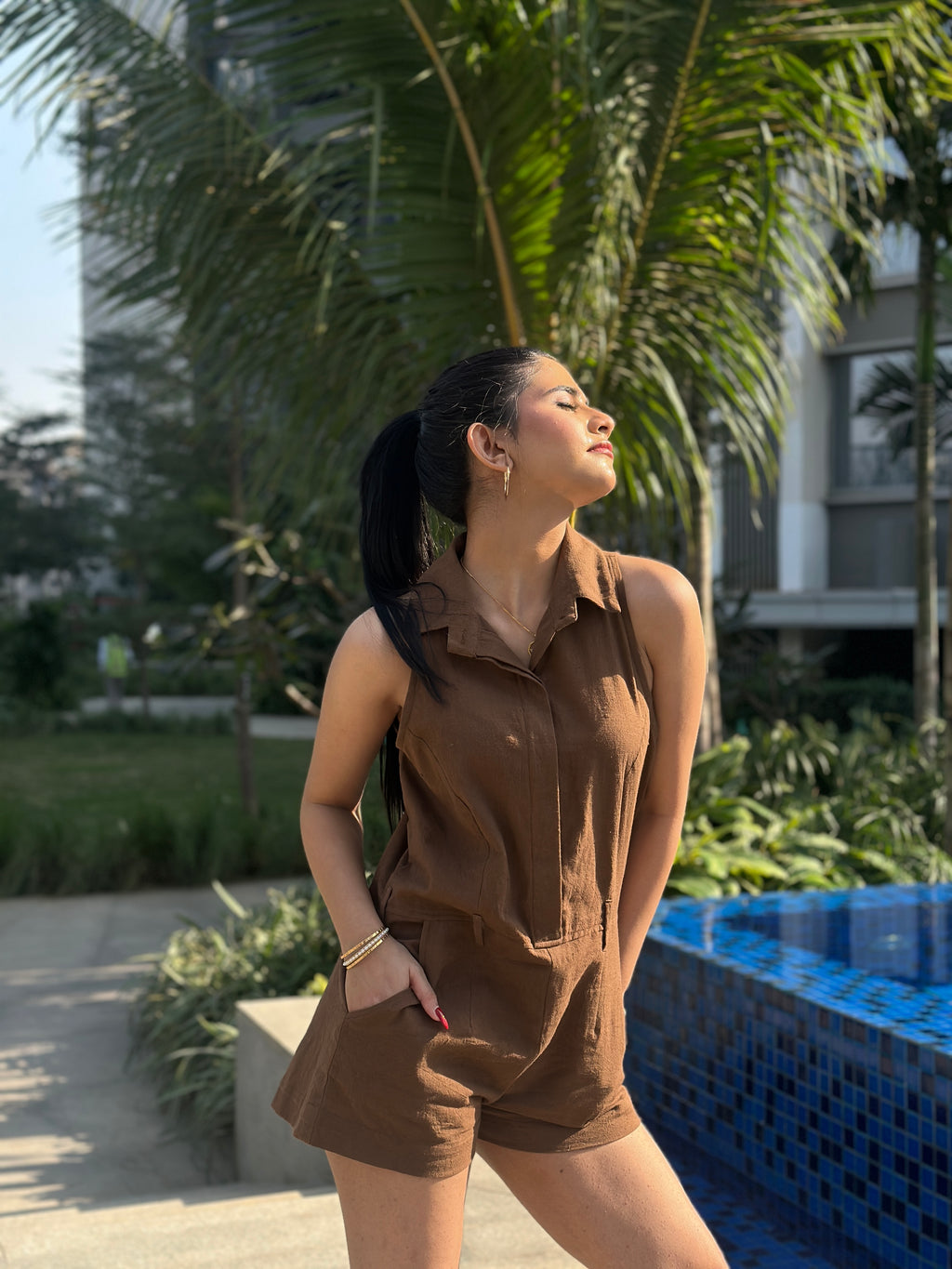 Brown & Bold Cotton Jumpsuit