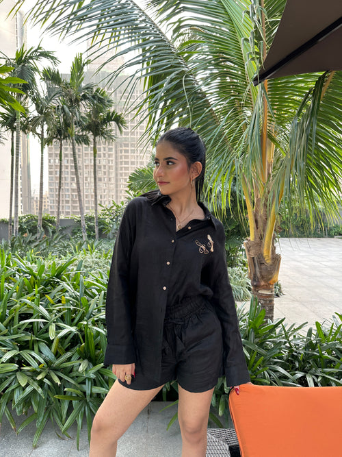 All Things Black 100% Linen Co-ord Set for Summer