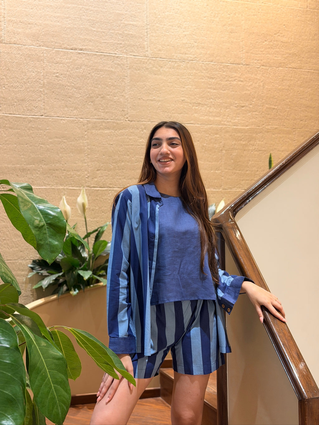 Indigo Stripe Coord Set
