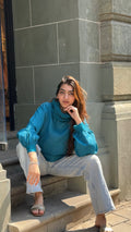Neel Linen Bandhani Top