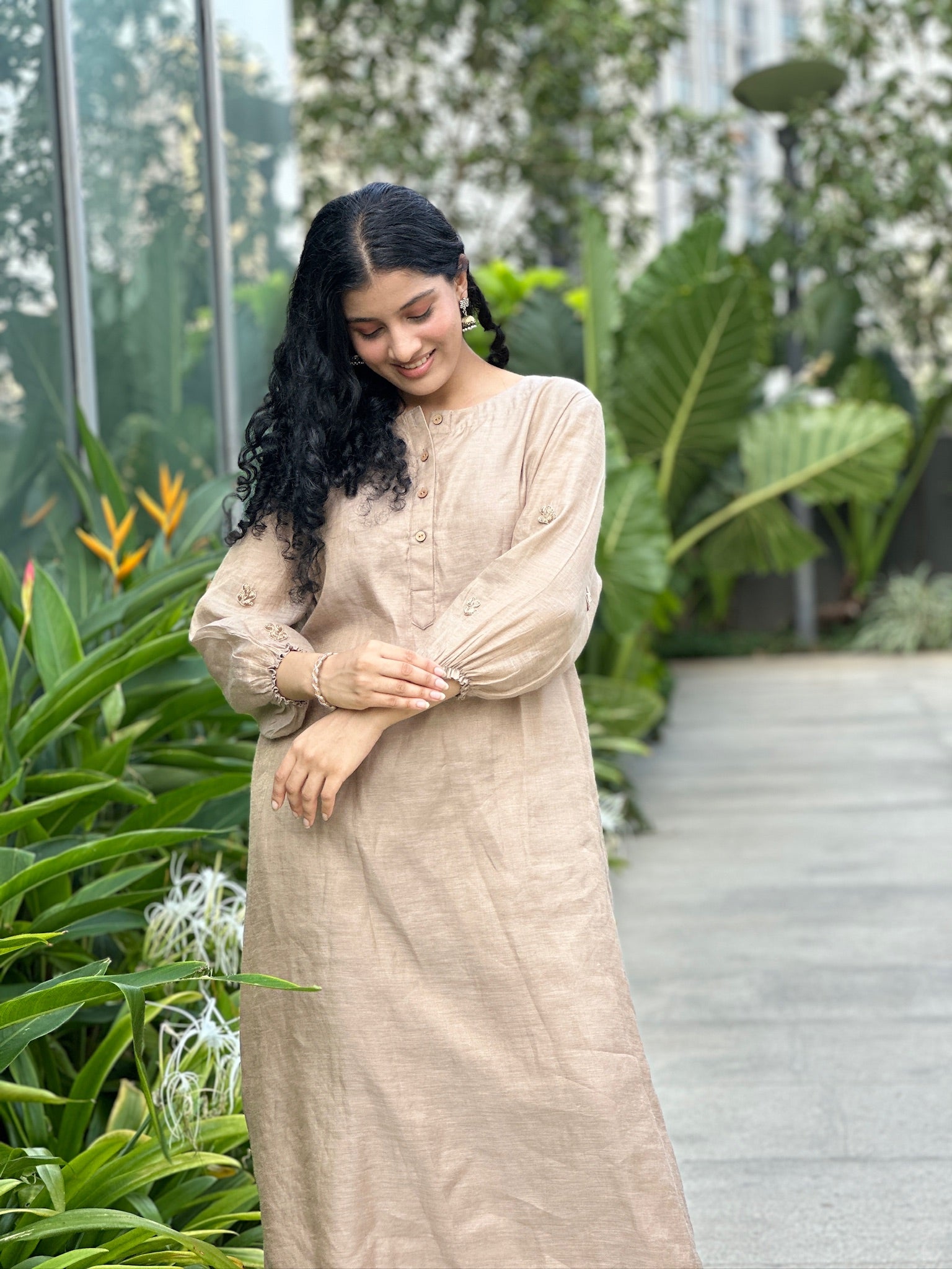 kurti tissue dress design Gold Tissue Silk Casual Kurti Abstract Print 3XL-44