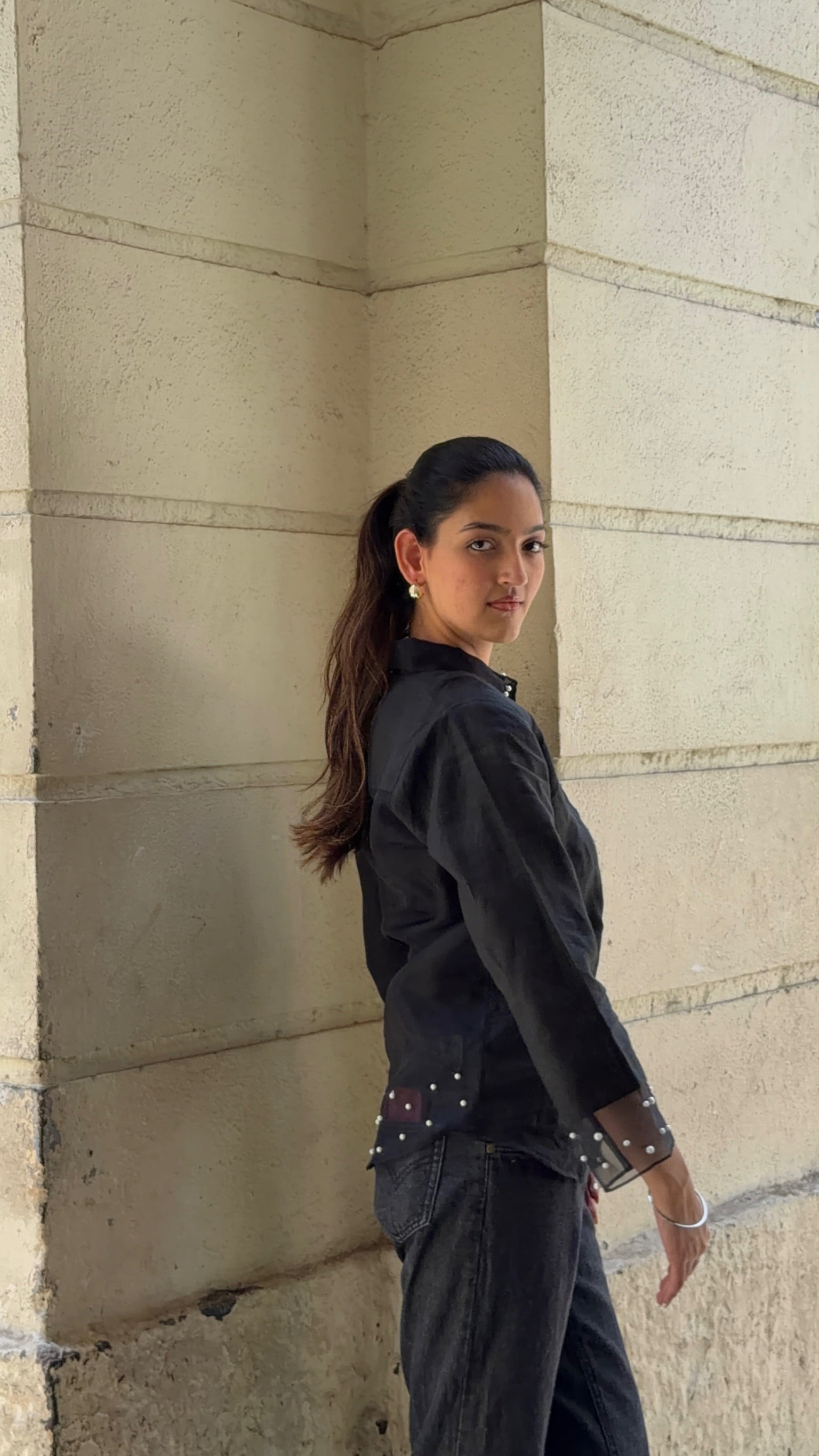 Midnight Pearl Linen Shirt