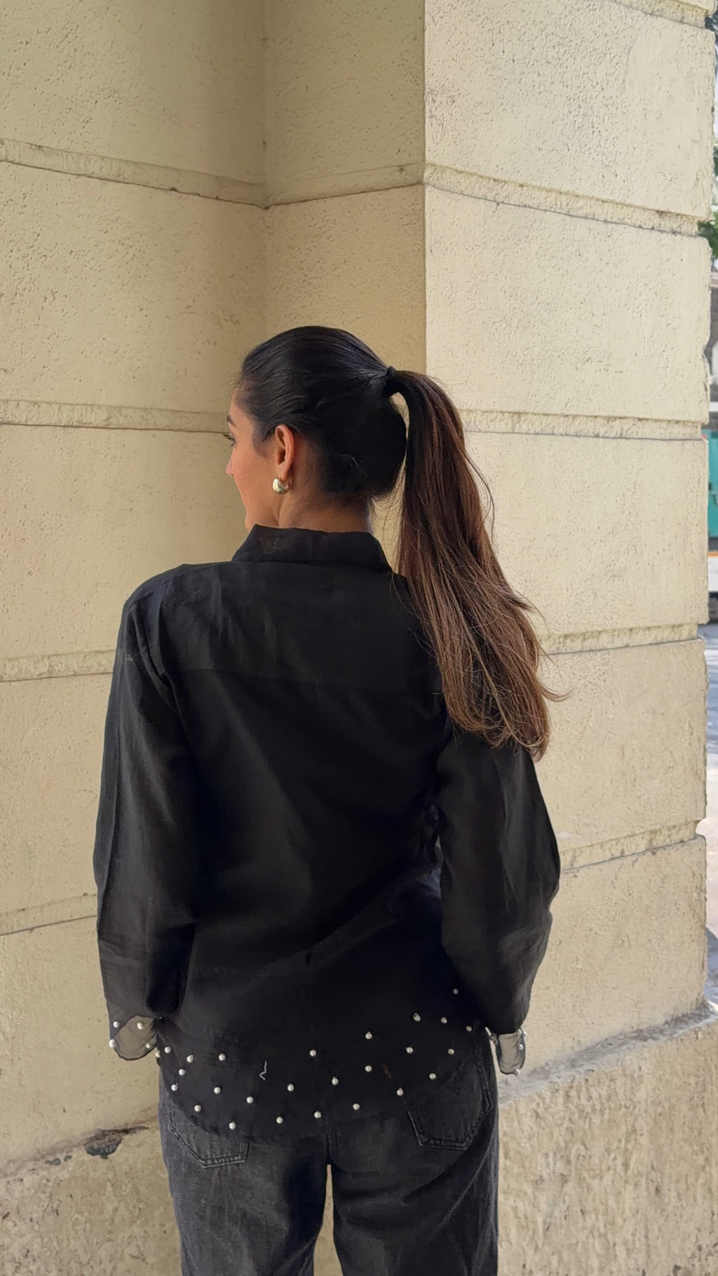 Midnight Pearl Linen Shirt
