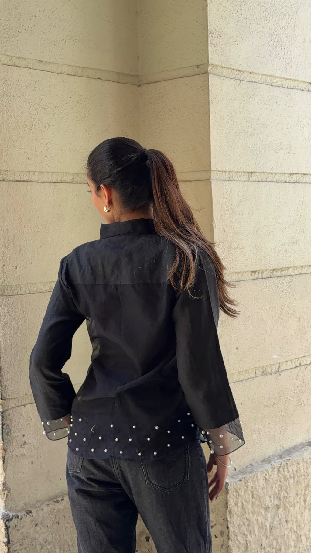Midnight Pearl Linen Shirt