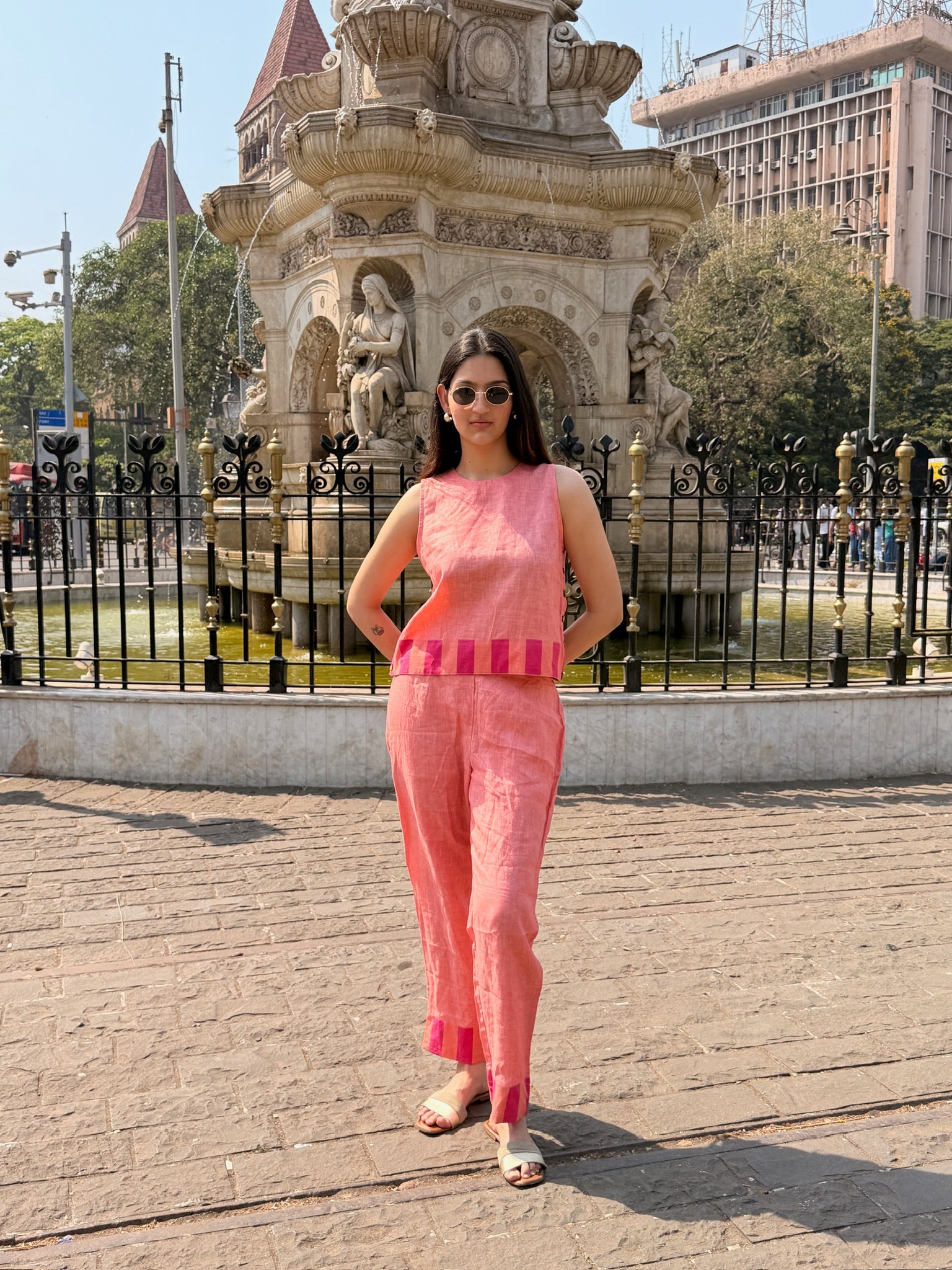 Peach Punch Linen Set