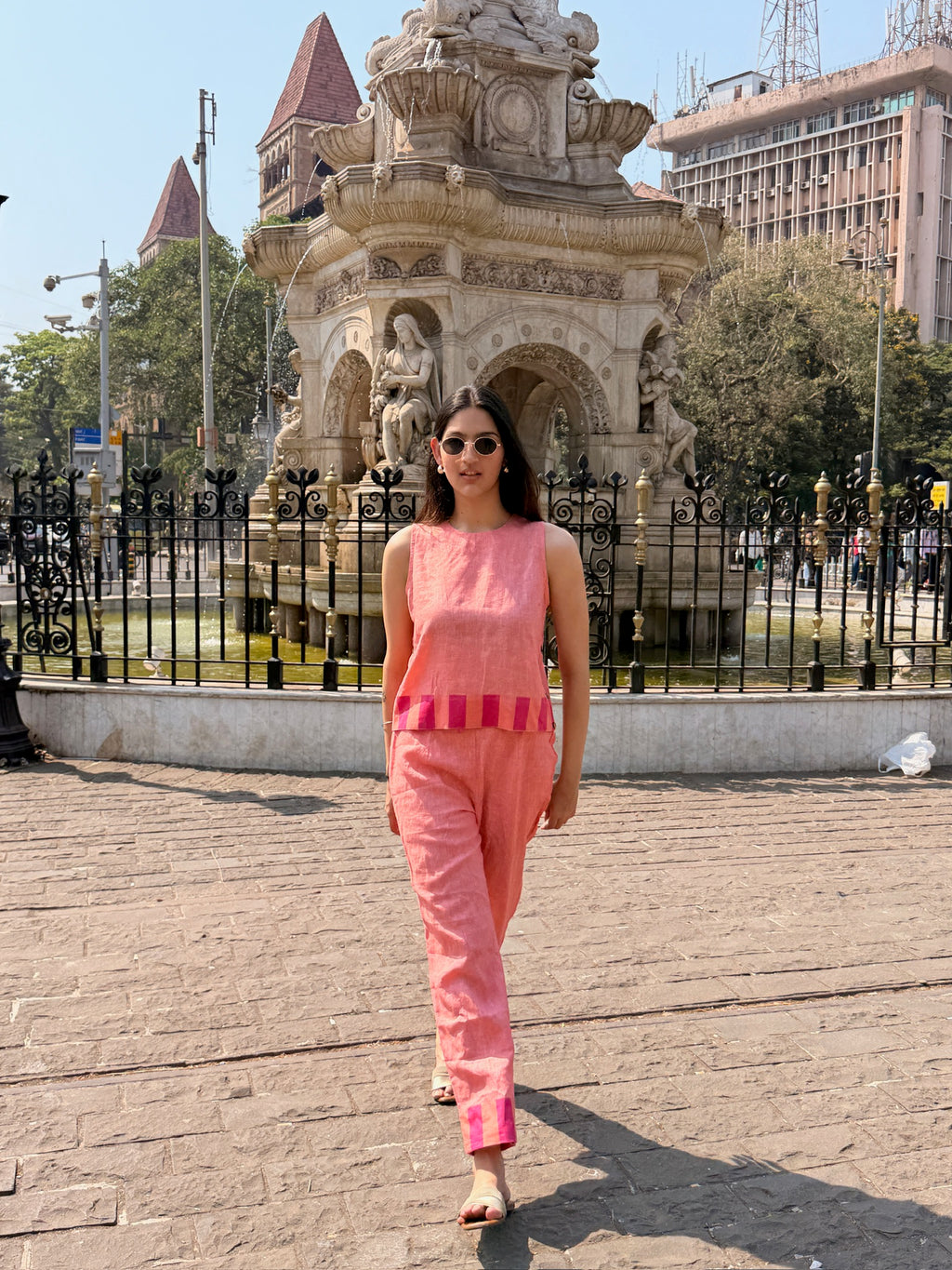 Peach Punch Linen Set
