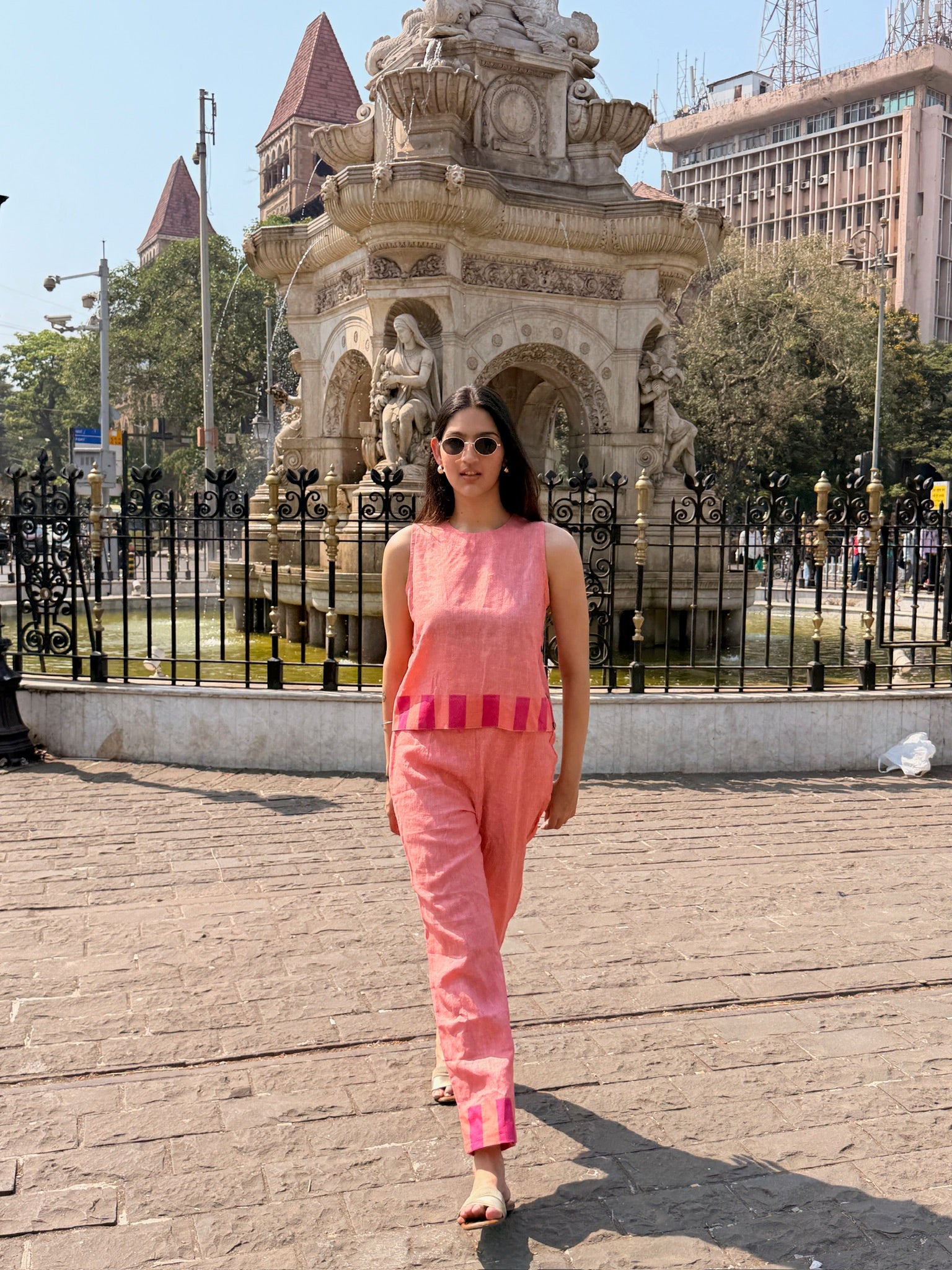 Peach Punch Linen Set