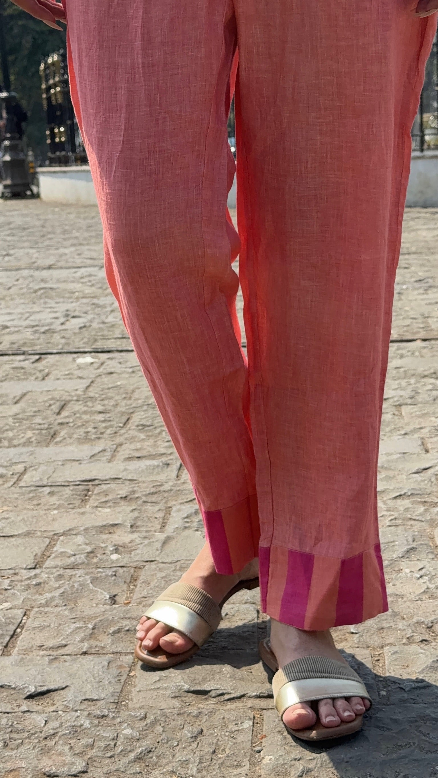 Peach Punch Linen Set