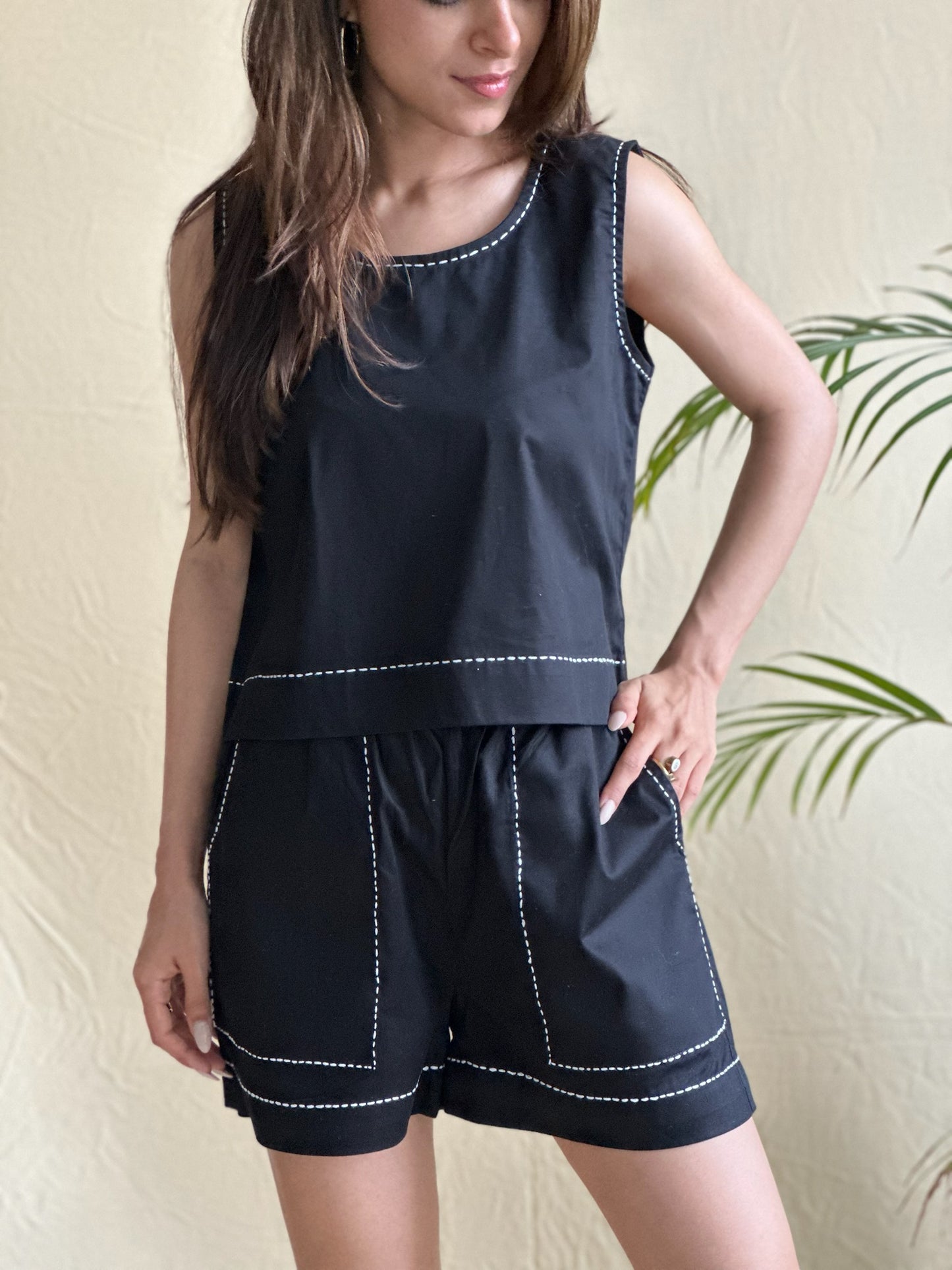 Black Cotton Co-ord Set
