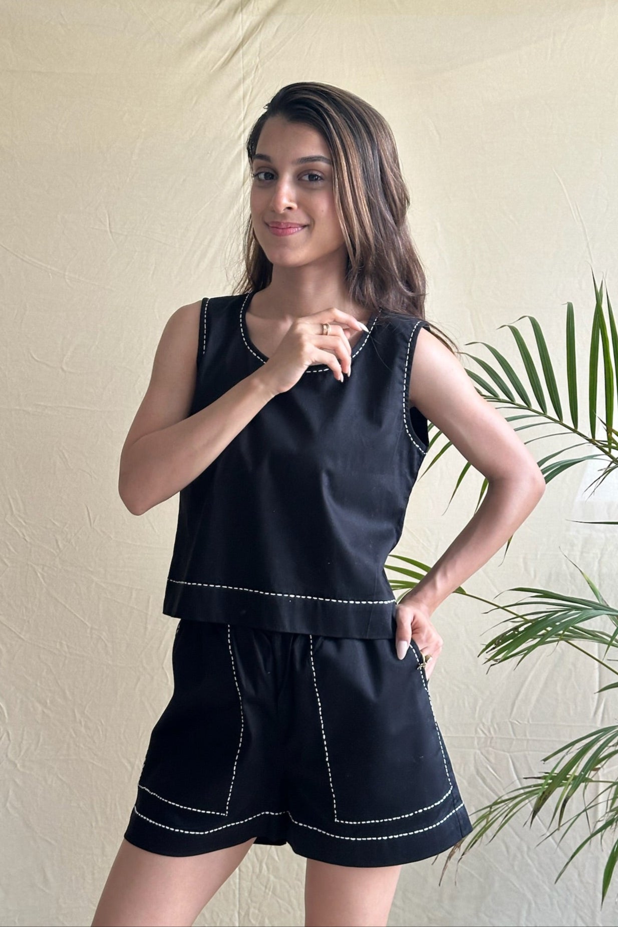 Black Cotton Co-ord Set