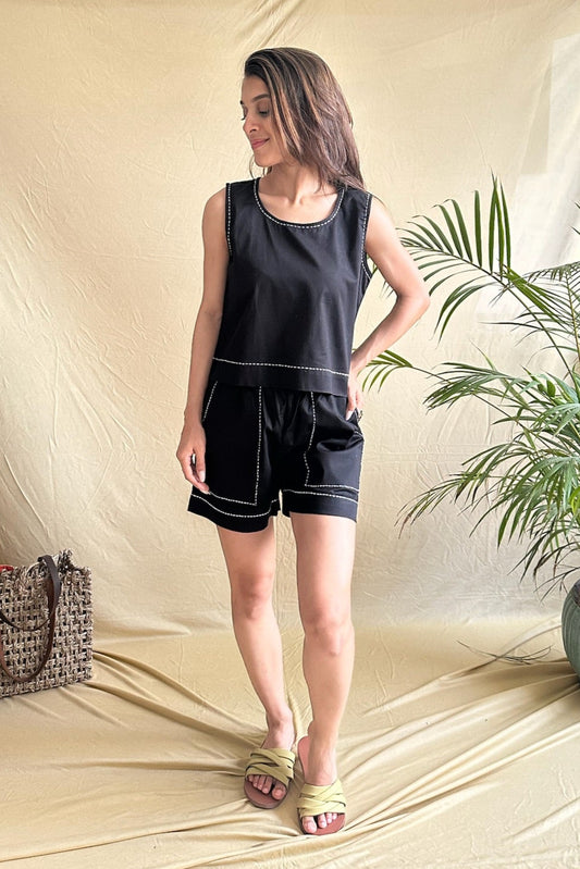 Black Cotton Co-ord Set